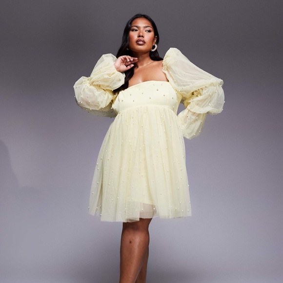NWT!!! ASOS LUXE Curve Tulle Babydoll Dress - Picture 1 of 4